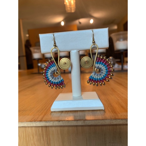 Thai Macrame Earrings - Picture 3 of 5